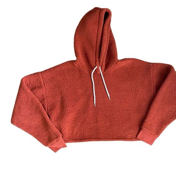 Gilly Hicks Rust Brown Cropped Hoodie - Picture 2 of 8